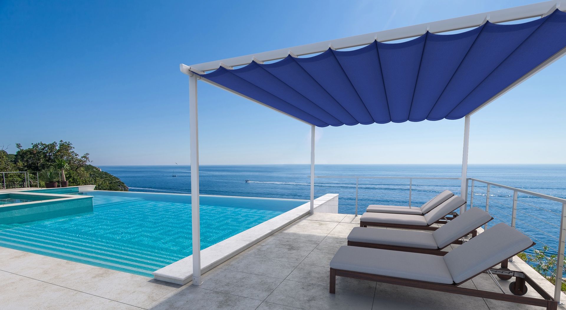 Pérgola bioclimática de aluminio con lamas orientables